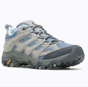Merrell Moab 2 Vent Smoke Gray Suede Leather Blue Mesh Hiking Shoe‎ Woman's 9